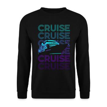 Cruise Ship Retro Gift - Unisex Sweatshirt - black - Front - Alina (178cm) & Michal (187cm)