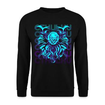 Cthulhu Necronomicon Monster Retro Geschenk - Unisex Pullover - Schwarz - Vorne - Alina (178cm) & Michal (187cm)