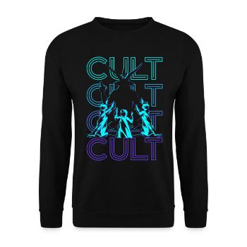 Kult Baphomet Okkult Heidentum Wicca Retro Geschen - Unisex Pullover - Schwarz - Vorne - Alina (178cm) & Michal (187cm)