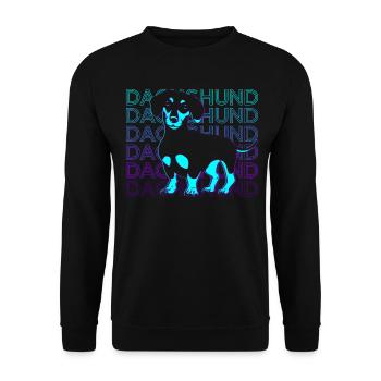 Dackel Retro Geschenk - Unisex Pullover - Schwarz - Vorne - Alina (178cm) & Michal (187cm)