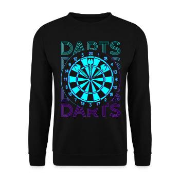 Darts Retro Gift - Unisex Sweatshirt - black - Front - Alina (178cm) & Michal (187cm)