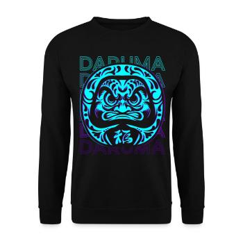 Daruma Doll Japanese Doll Retro Gift - Unisex Sweatshirt - black - Front - Alina (178cm) & Michal (187cm)