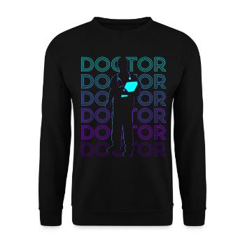 Doctor Retro Gift - Unisex Sweatshirt - black - Front - Alina (178cm) & Michal (187cm)
