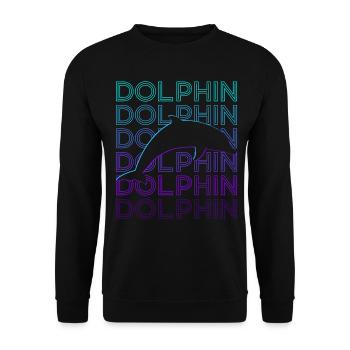 Cadeau rétro dauphin - Sweat-shirt Unisexe - noir - Devant - Alina (178cm) & Michal (187cm)