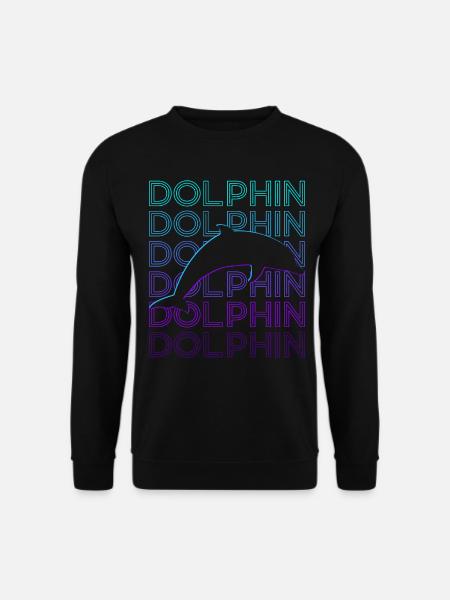 Delphin Retro Geschenk - Unisex Pullover - Schwarz