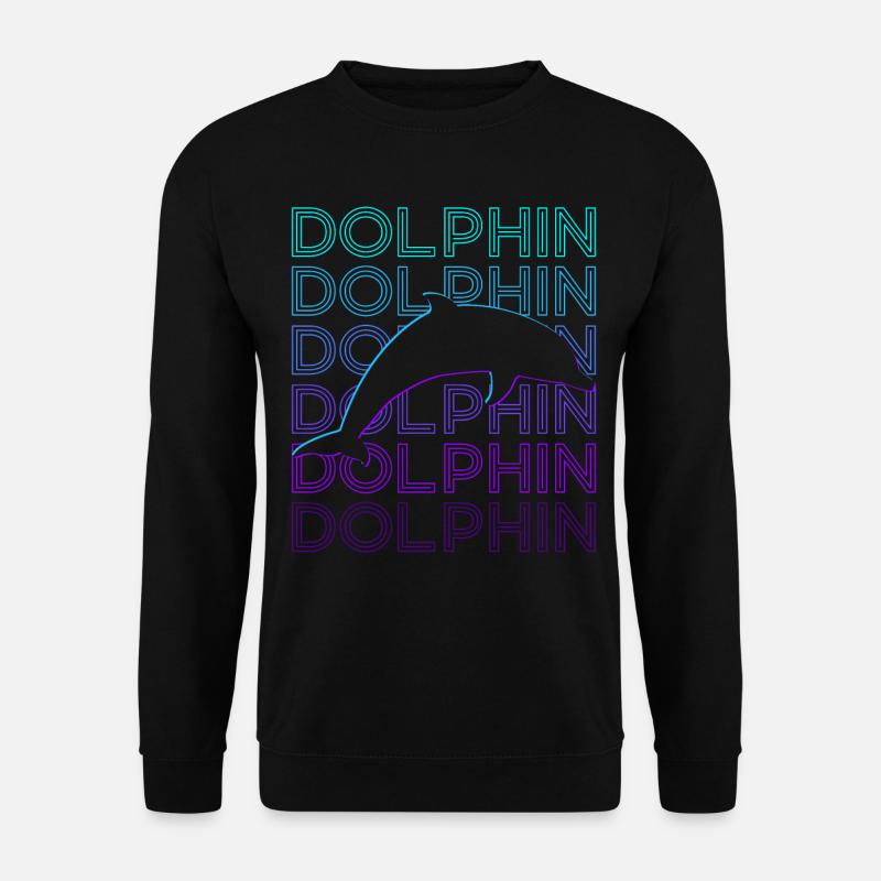 Dolphin Retro Gift - Unisex Sweatshirt - black