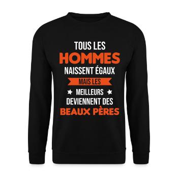 les meilleurs deviennent des beaux pères Cadeau - Sweat-shirt Unisexe - noir - Devant - Alina (178cm) & Michal (187cm)