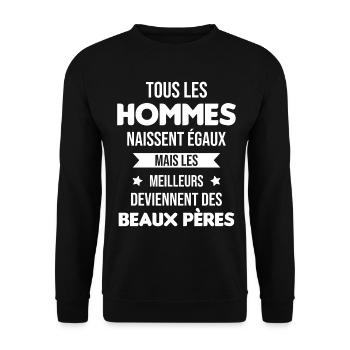 les meilleurs deviennent des beaux pères Cadeau - Sweat-shirt Unisexe - noir - Devant - Alina (178cm) & Michal (187cm)