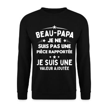 Beau Papa Je suis une Valeur Ajoutée - Sweat-shirt Unisexe - noir - Devant - Alina (178cm) & Michal (187cm)
