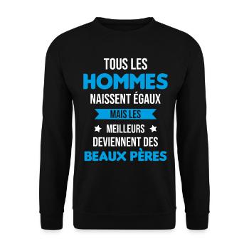 les meilleurs deviennent des beaux pères Cadeau - Sweat-shirt Unisexe - noir - Devant - Alina (178cm) & Michal (187cm)