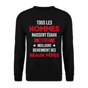 les meilleurs deviennent des beaux pères Cadeau - Sweat-shirt Unisexe - noir - Devant - Alina (178cm) & Michal (187cm)