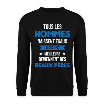 les meilleurs deviennent des beaux pères Cadeau - Sweat-shirt Unisexe - noir - Devant - Alina (178cm) & Michal (187cm)