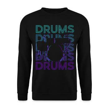 Schlagzeug Retro Geschenk - Unisex Pullover - Schwarz - Vorne - Alina (178cm) & Michal (187cm)
