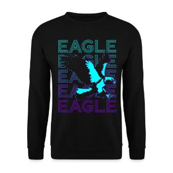 Eagle Retro Gift - Unisex Sweatshirt - black - Front - Alina (178cm) & Michal (187cm)