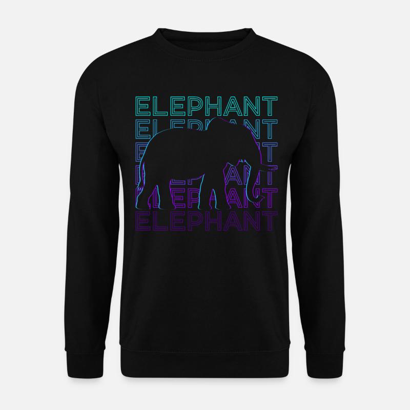 Elephant Retro Gift - Unisex Sweatshirt - black