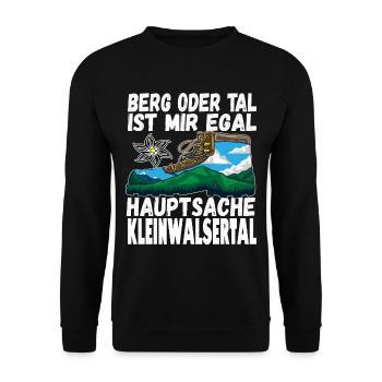 Berg oder Tal ist mir egal hauptsache - Unisex Pullover - Schwarz - Vorne - Alina (178cm) & Michal (187cm)
