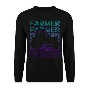 Landwirt Bauernhof Bauernhof Traktor Retro Geschen - Unisex Pullover - Schwarz - Vorne - Alina (178cm) & Michal (187cm)