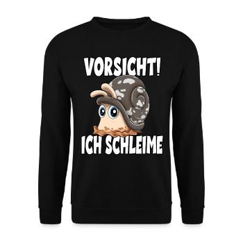 Vorsicht Ich Schleime für einen - Unisex Pullover - Schwarz - Vorne - Alina (178cm) & Michal (187cm)