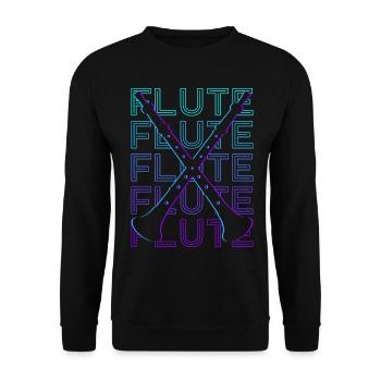 Flute Flutist Retro Gift - Unisex Sweatshirt - black - Front - Alina (178cm) & Michal (187cm)