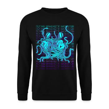 Flying Spaghetti Monster Pastafari FSM Atheist Ges - Unisex Sweatshirt - black - Front - Alina (178cm) & Michal (187cm)