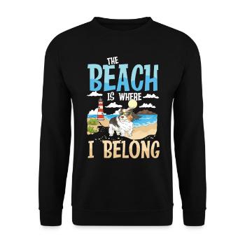 The Beach Is Where I Belong - Unisex Pullover - Schwarz - Vorne - Alina (178cm) & Michal (187cm)