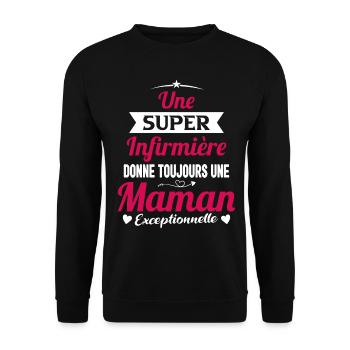 Maman Infirmière exceptionnelle Cadeau - Sweat-shirt Unisexe - noir - Devant - Alina (178cm) & Michal (187cm)
