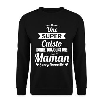 Cuisto cuisinière cadeau drôle maman - Sweat-shirt Unisexe - noir - Devant - Alina (178cm) & Michal (187cm)