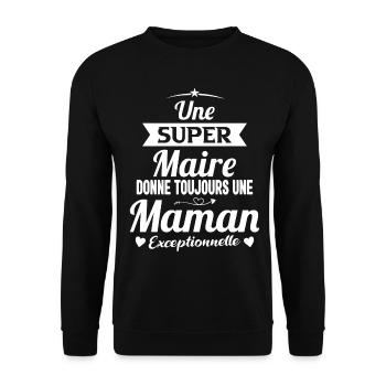 Maire Future Maman Cadeau Drôle - Sweat-shirt Unisexe - noir - Devant - Alina (178cm) & Michal (187cm)