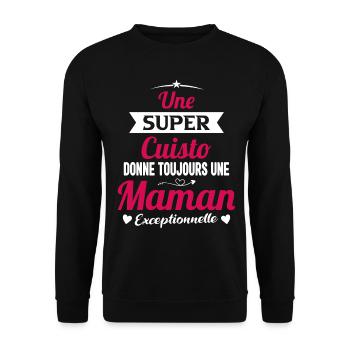 Cuisto cuisinière cadeau drôle maman - Sweat-shirt Unisexe - noir - Devant - Alina (178cm) & Michal (187cm)