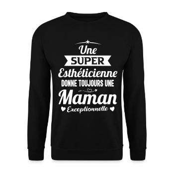 Esthéticienne future maman cadeau annonce mère - Sweat-shirt Unisexe - noir - Devant - Alina (178cm) & Michal (187cm)