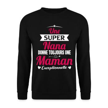 Cadeau future maman future mère drôle naissance - Sweat-shirt Unisexe - noir - Devant - Alina (178cm) & Michal (187cm)
