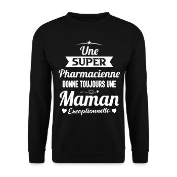 Pharmacienne Future Maman fête des mères - Sweat-shirt Unisexe - noir - Devant - Alina (178cm) & Michal (187cm)