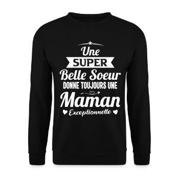 Belle soeur future maman cadeau drôle annonce mère - Sweat-shirt Unisexe - noir - Devant - Alina (178cm) & Michal (187cm)