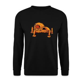 Schädel und Kerzen - Gothic Rabenschädel - Unisex Pullover - Schwarz - Vorne - Alina (178cm) & Michal (187cm)