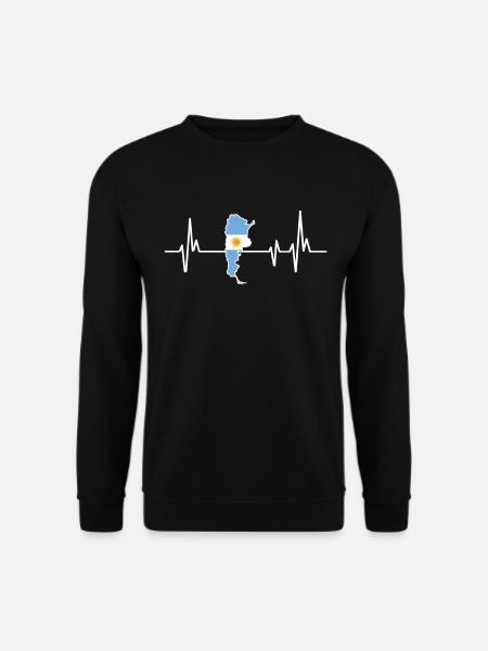 Heartbeat Design Drapeau argentin Argentine - Sweat-shirt Unisexe - noir