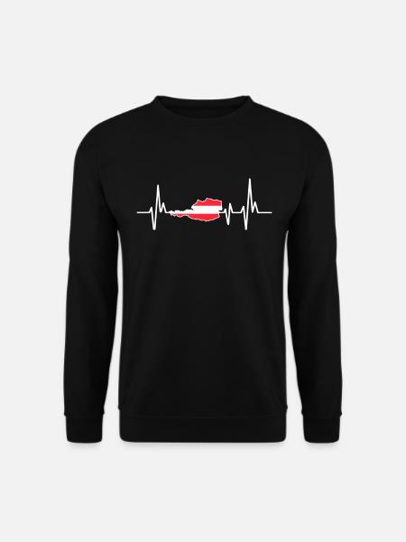 Heartbeat Design Austrian Flag Austria - Unisex Sweatshirt - black