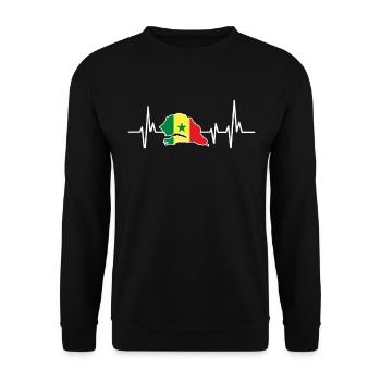Heartbeat Design Drapeau sénégalais Sénégal - Sweat-shirt Unisexe - noir - Devant - Alina (178cm) & Michal (187cm)