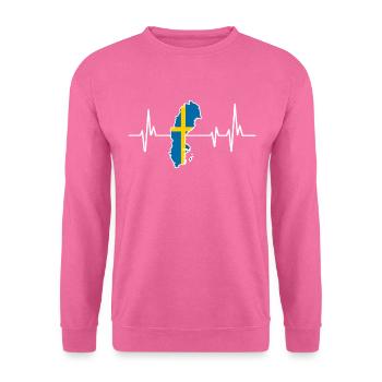 Heartbeat Design Swedish Flag Sweden - Unisex Sweatshirt - pink - Front