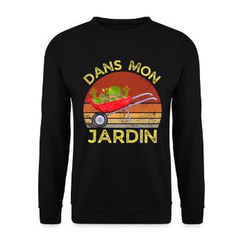 DANS MON JARDIN VINTAGE RÉTRO - Sweat-shirt Unisexe - noir - Devant - Alina (178cm) & Michal (187cm)