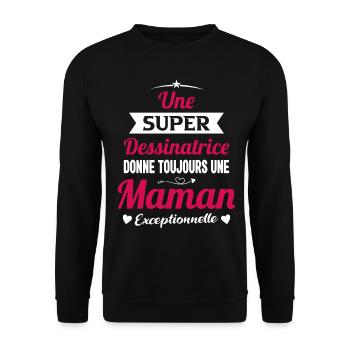 Dessinatrice Maman Cadeau Drôle Femme Future - Sweat-shirt Unisexe - noir - Devant - Alina (178cm) & Michal (187cm)