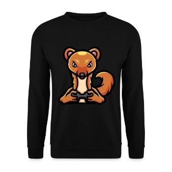 Lustiger Honigdachs Gamer Videospiel - Unisex Pullover - Schwarz - Vorne - Alina (178cm) & Michal (187cm)