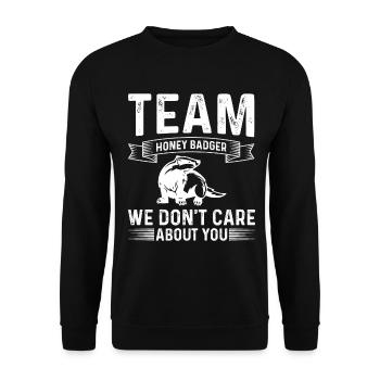 Drôle de blaireau de miel - Sweat-shirt Unisexe - noir - Devant - Alina (178cm) & Michal (187cm)