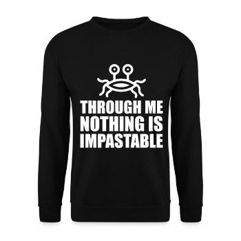Fliegendes Spaghettimonster FSM - Unisex Pullover - Schwarz - Vorne - Alina (178cm) & Michal (187cm)