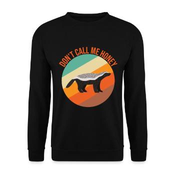 Lustiger Honigdachs - Unisex Pullover - Schwarz - Vorne - Alina (178cm) & Michal (187cm)