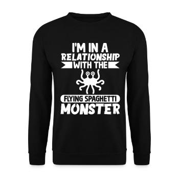 Flying Spaghetti Monster Pastafarianism - Unisex Sweatshirt - black - Front - Alina (178cm) & Michal (187cm)