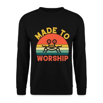 Flying Spaghetti Monster Pastafarianism FSM - Unisex Sweatshirt - black - Front - Alina (178cm) & Michal (187cm)