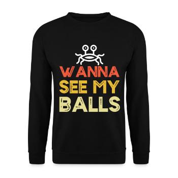 Flying Spaghetti Monster Pastafarianism - Unisex Sweatshirt - black - Front - Alina (178cm) & Michal (187cm)
