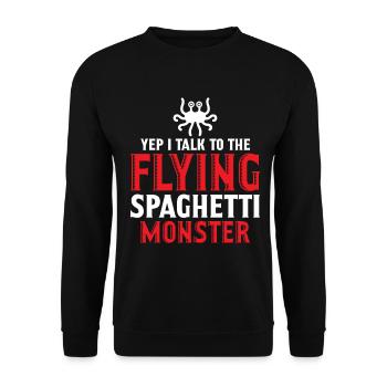 Flying Spaghetti Monster FSM - Unisex Sweatshirt - black - Front - Alina (178cm) & Michal (187cm)