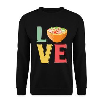 Lustige Spaghetti-Schüssel-Fleischbällchen FSM - Unisex Pullover - Schwarz - Vorne - Alina (178cm) & Michal (187cm)
