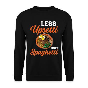Funny spaghetti bowl meatballs - Unisex Sweatshirt - black - Front - Alina (178cm) & Michal (187cm)